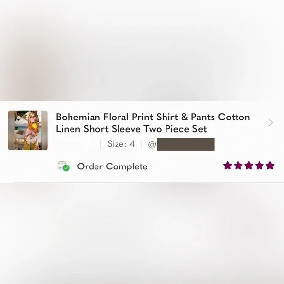 Bohemian Floral Print Shirt & Pants Cotton Linen Short Sleeve Two Piece Set - Picture 11 of 12